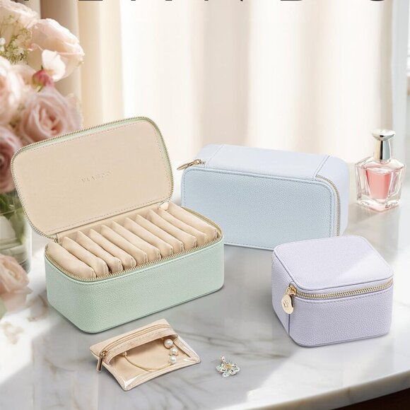 Travel Jewelry Case Organizer,Small Jewelry Box with 12 Velvet Jewelry Storage P - Picture 7 of 7